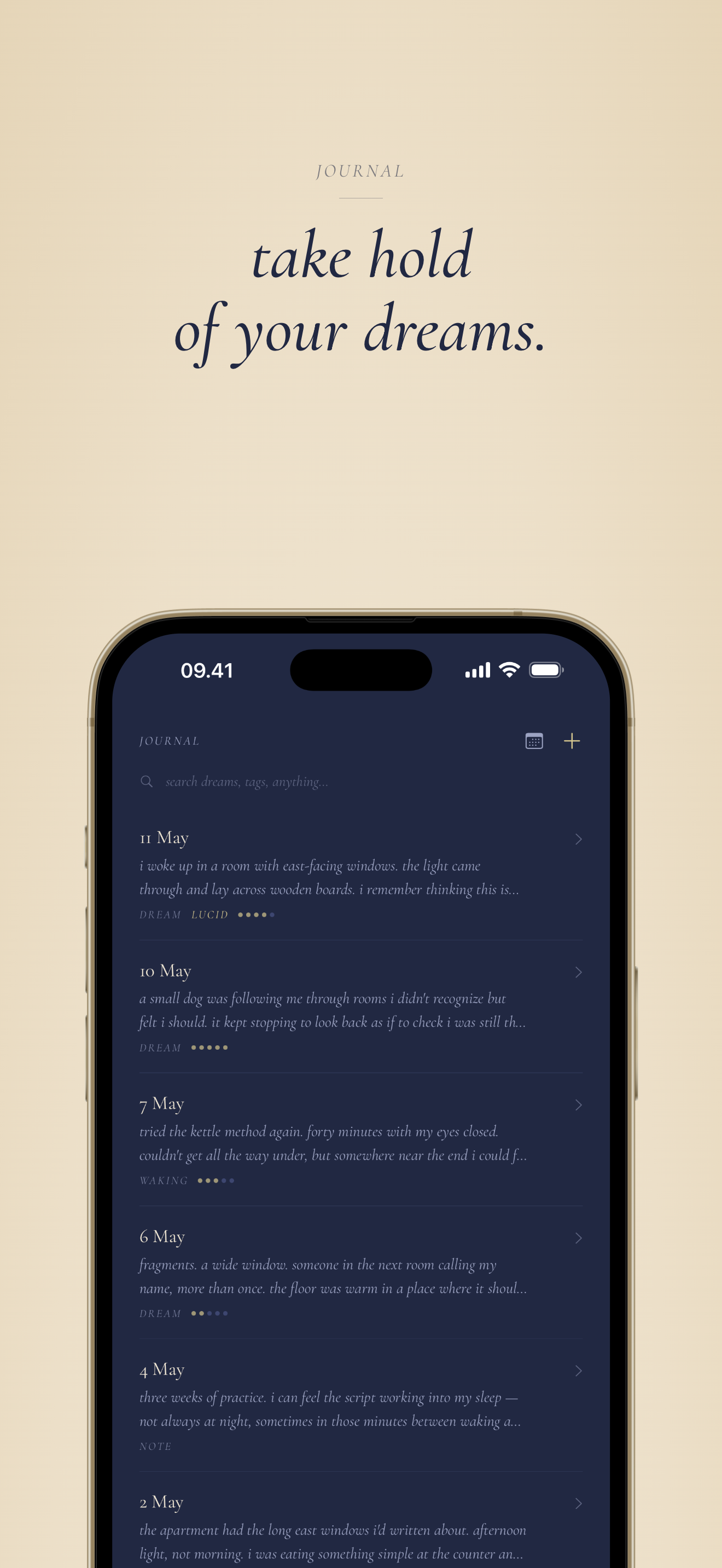 cusper's journal — chronological log of what you noticed.